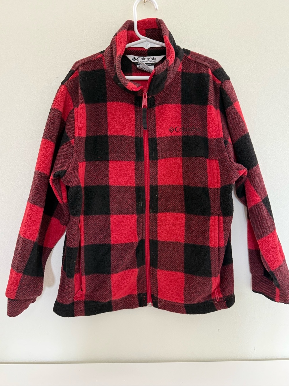 Columbia Kids' Red & Black Plaid Fleece Jacket